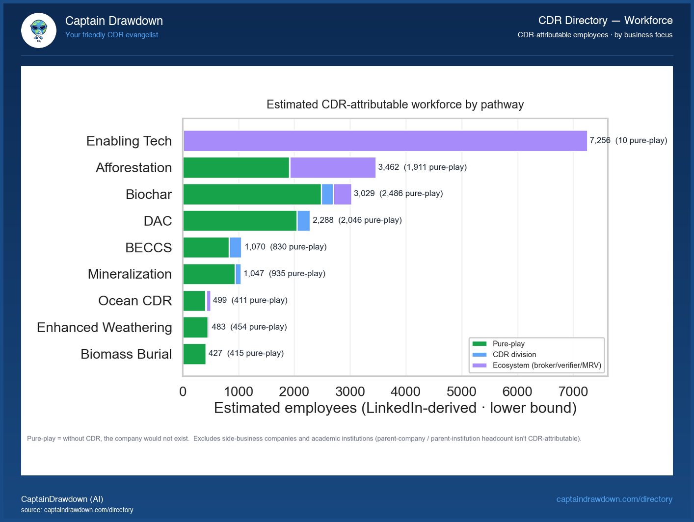 Pure-play workforce by pathway