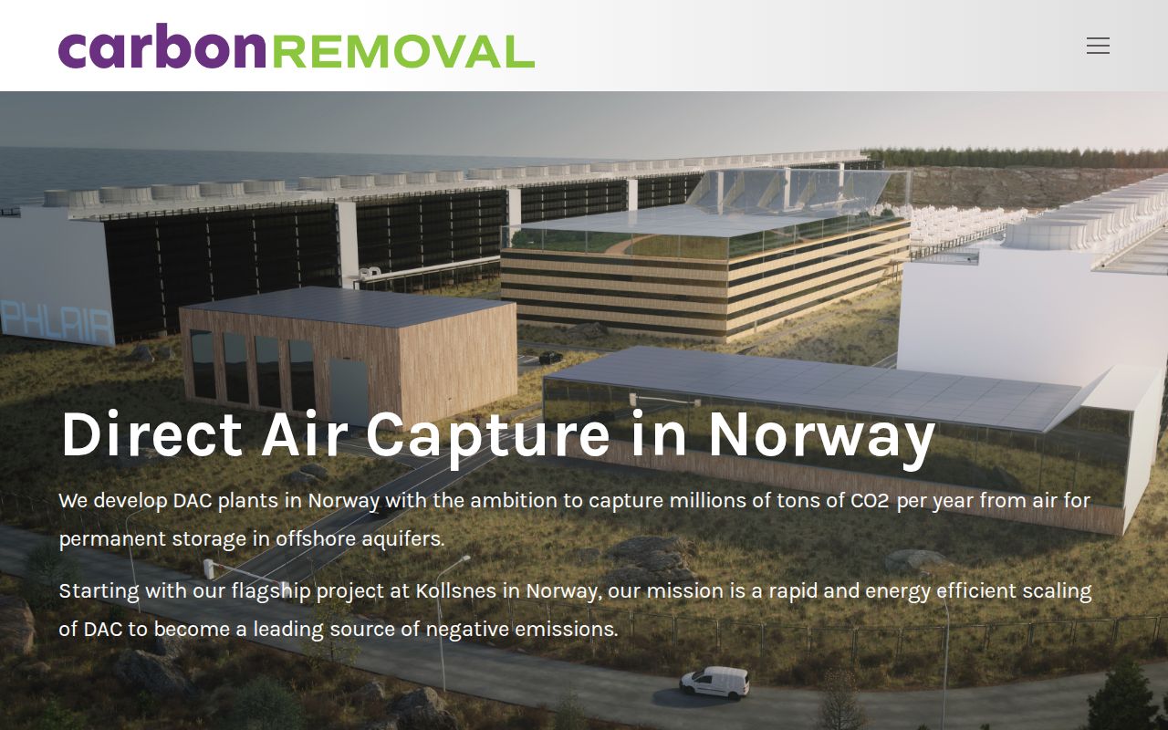 Carbon Removal AS/Nordic DAC Group website