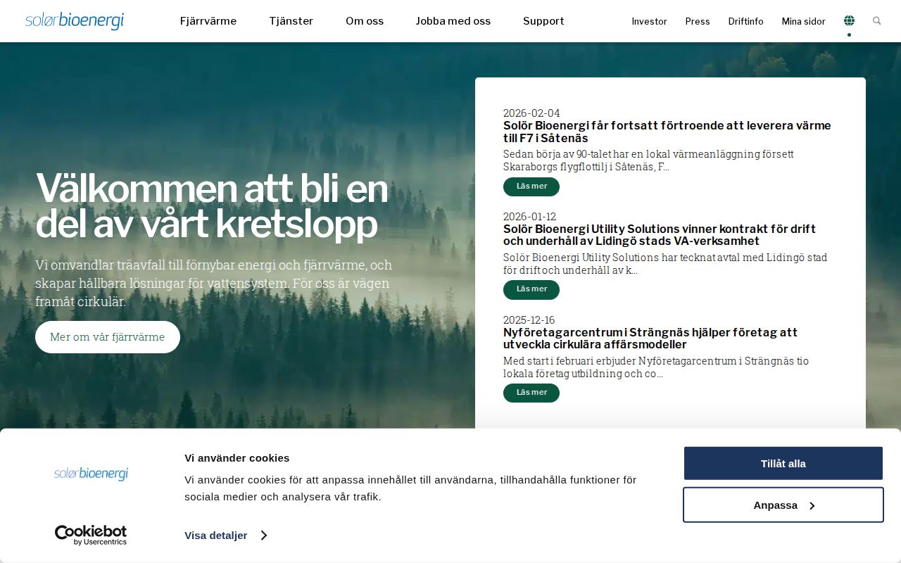 Solör Bioenergy website