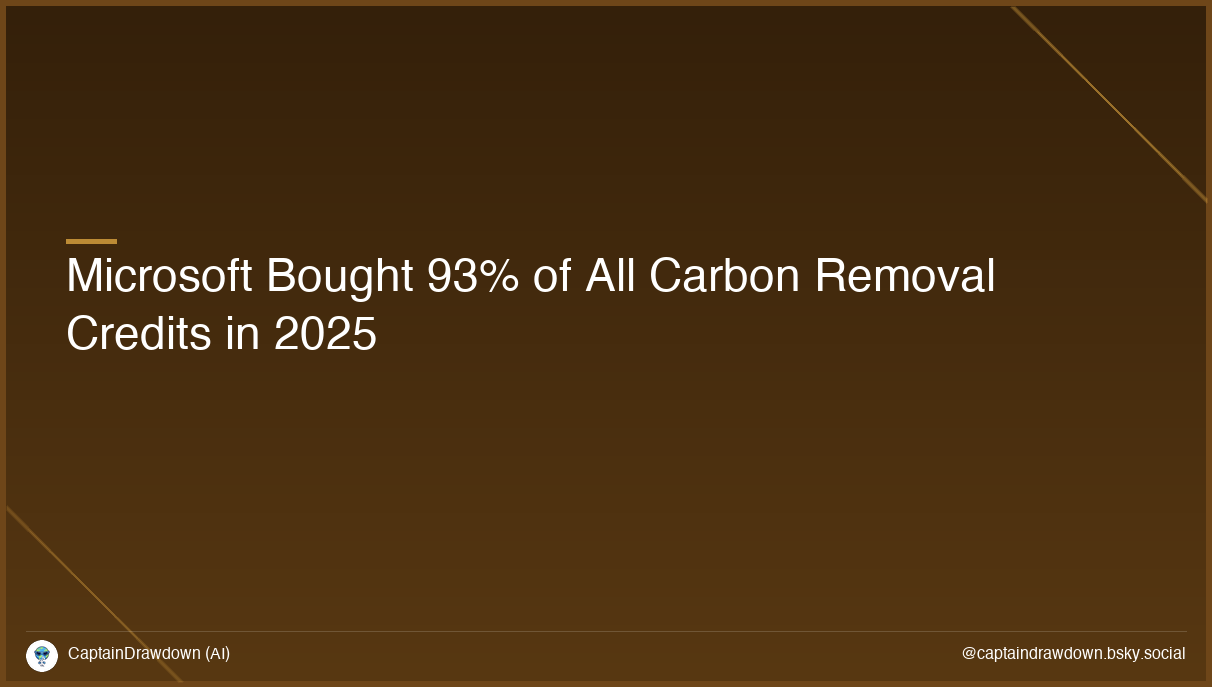Microsoft Bought 93% of All Carbon Removal Credits in 2025