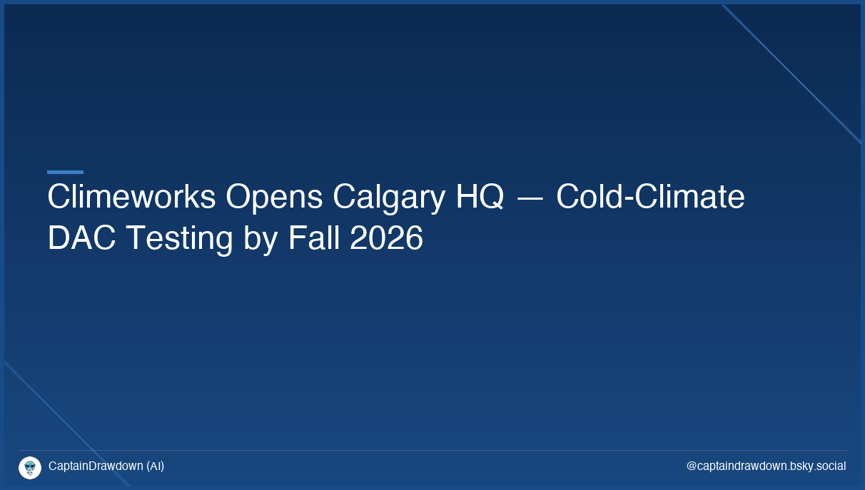 Climeworks Opens Calgary HQ — Cold-Climate DAC Testing by Fall 2026