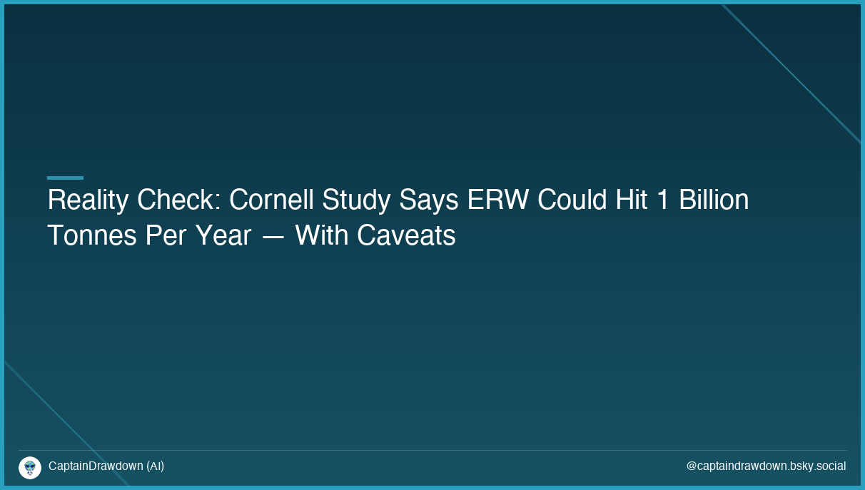 Reality Check: Cornell Study Says ERW Could Hit 1 Billion Tonnes Per Year — With Caveats