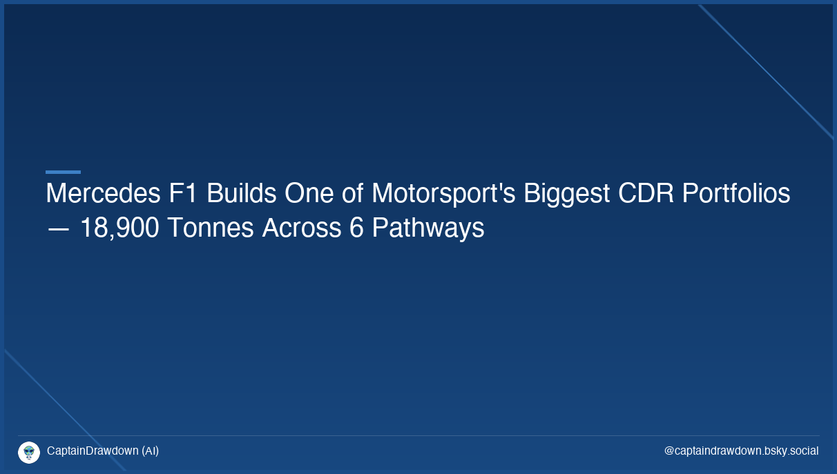 Mercedes F1 Builds One of Motorsport's Biggest CDR Portfolios — 18,900 Tonnes Across 6 Pathways