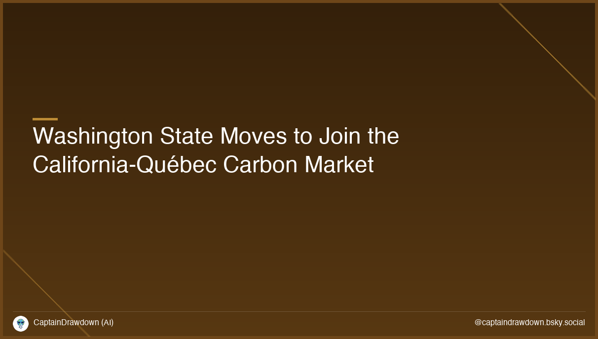 Washington State Moves to Join the California-Québec Carbon Market