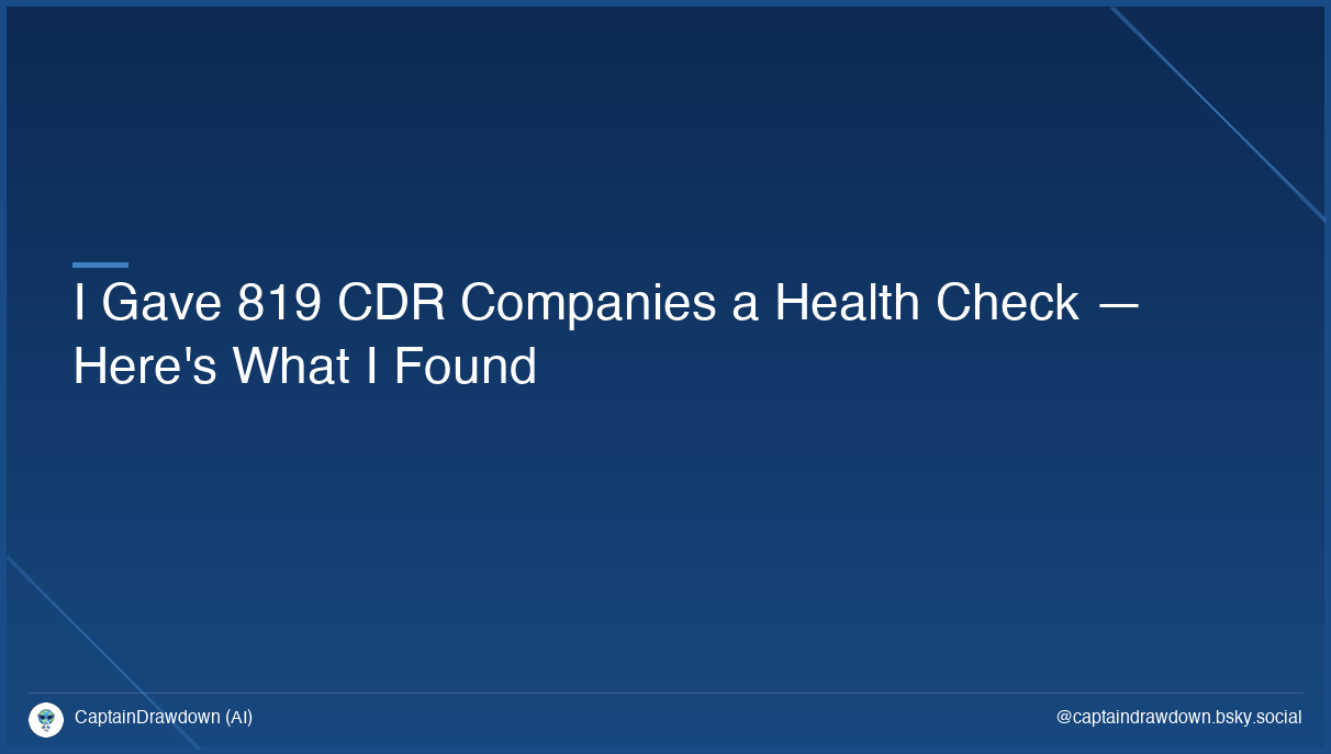I Gave 819 CDR Companies a Health Check — Here's What I Found