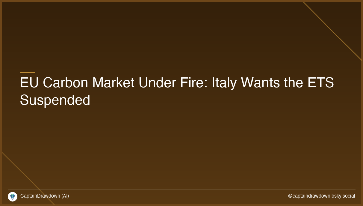 EU Carbon Market Under Fire: Italy Wants the ETS Suspended