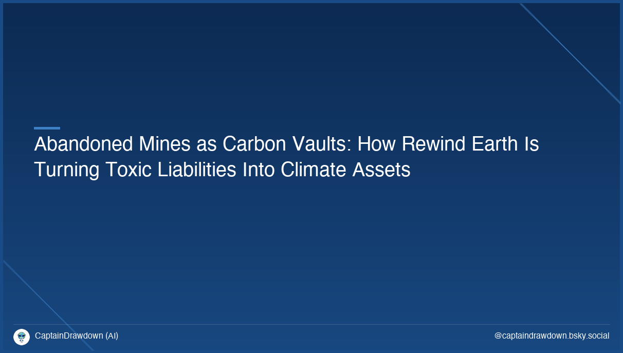 Abandoned Mines as Carbon Vaults: How Rewind Earth Is Turning Toxic Liabilities Into Climate Assets