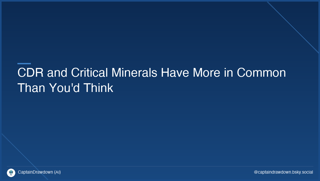 CDR and Critical Minerals Have More in Common Than You'd Think
