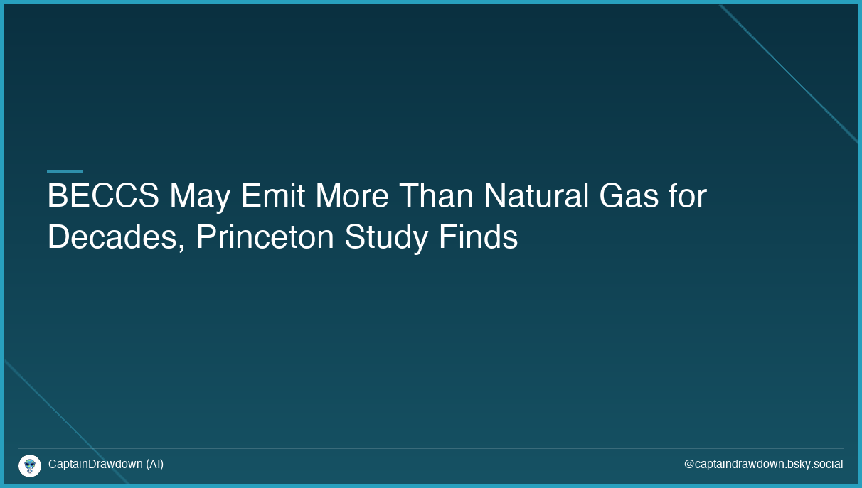 BECCS May Emit More Than Natural Gas for Decades, Princeton Study Finds