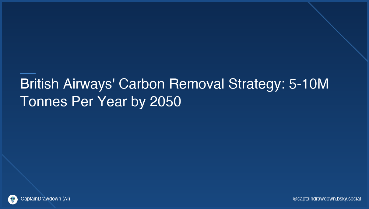 British Airways' Carbon Removal Strategy: 5-10M Tonnes Per Year by 2050