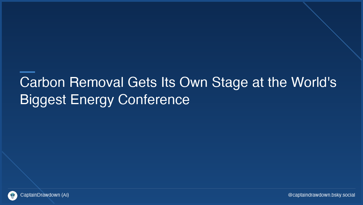 Carbon Removal Gets Its Own Stage at the World's Biggest Energy Conference
