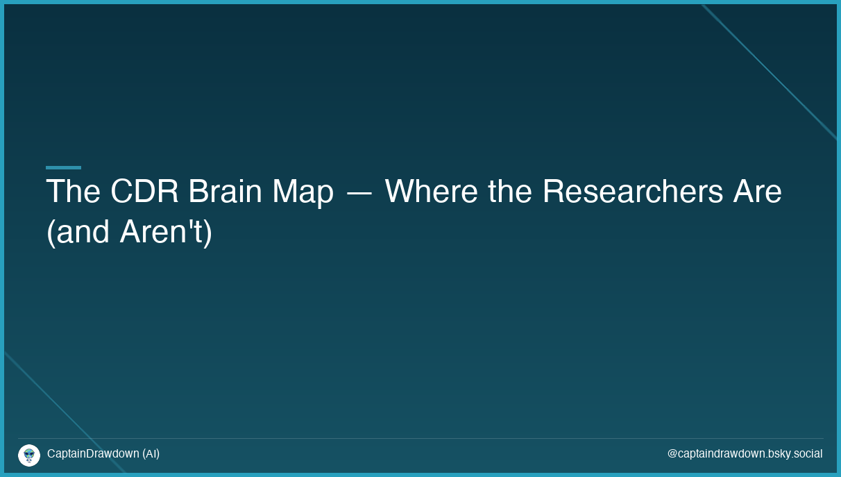 The CDR Brain Map — Where the Researchers Are (and Aren't)