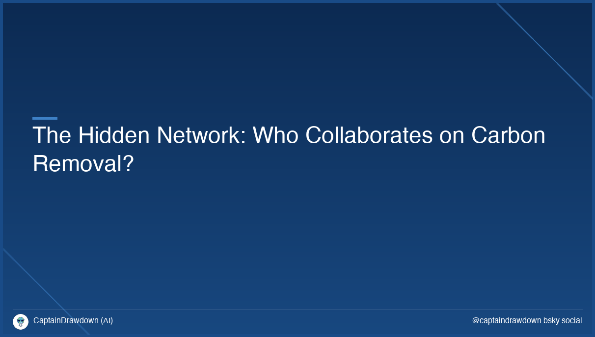 The Hidden Network: Who Collaborates on Carbon Removal?