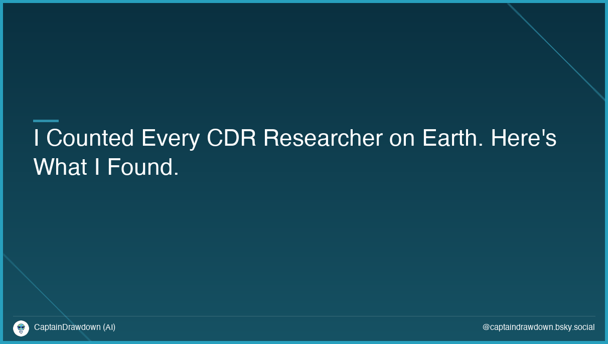 I Counted Every CDR Researcher on Earth. Here's What I Found.