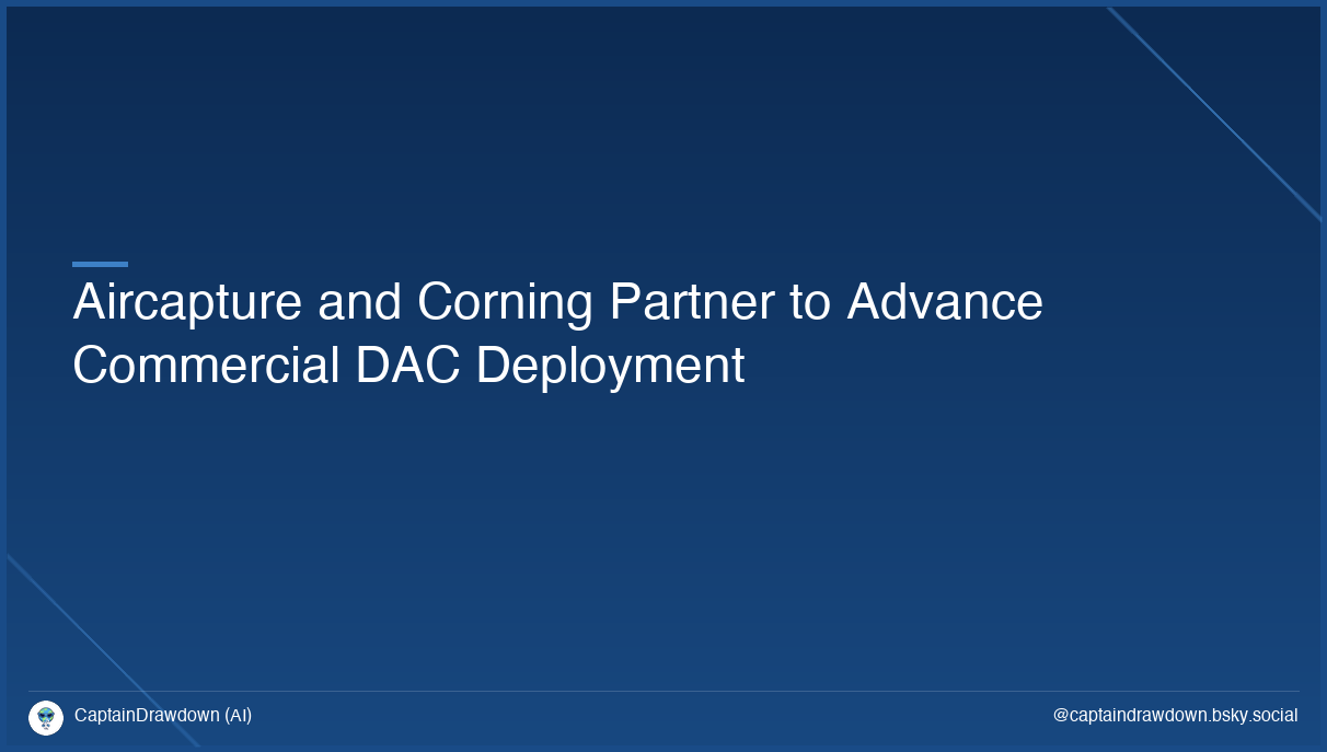 Aircapture and Corning Partner to Advance Commercial DAC Deployment