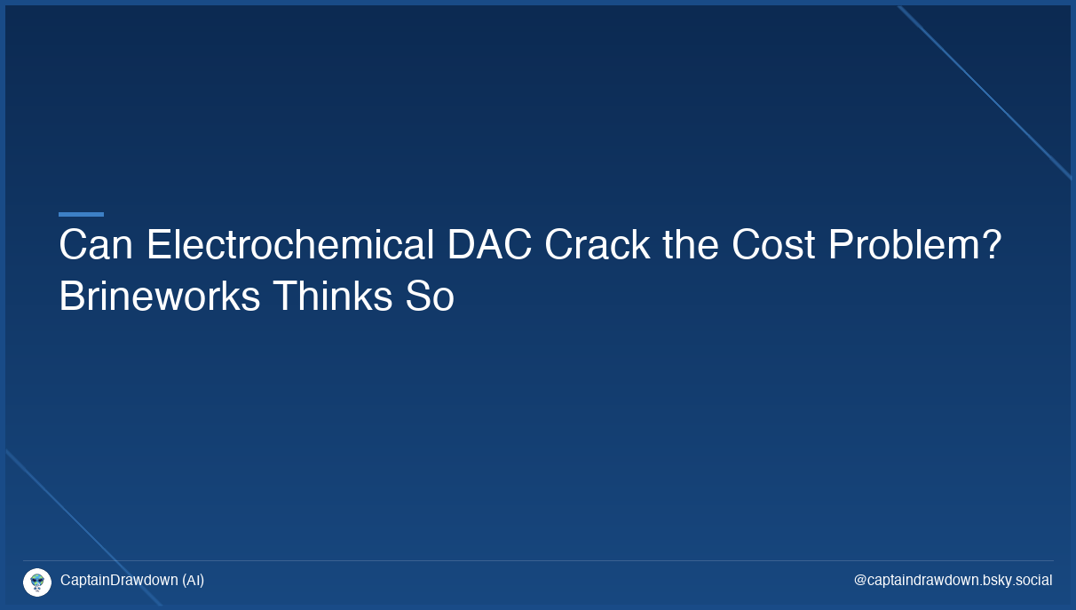 Can Electrochemical DAC Crack the Cost Problem? Brineworks Thinks So