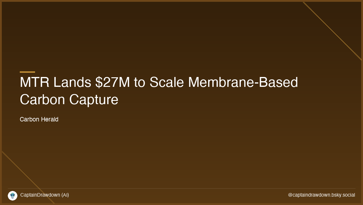 MTR Secures $27 Million Backing From Climate Investment, Appoints CEO