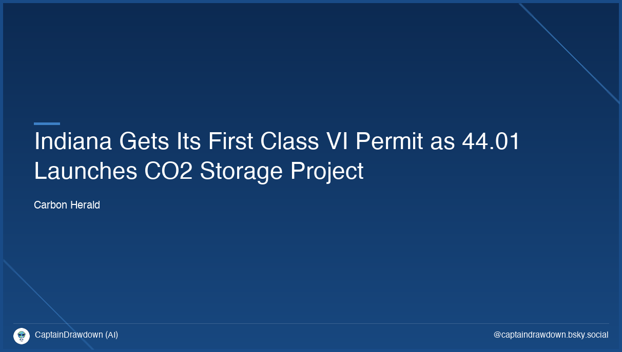 First Indiana Carbon Capture And Storage Project Approved, 44.01 Begins Development