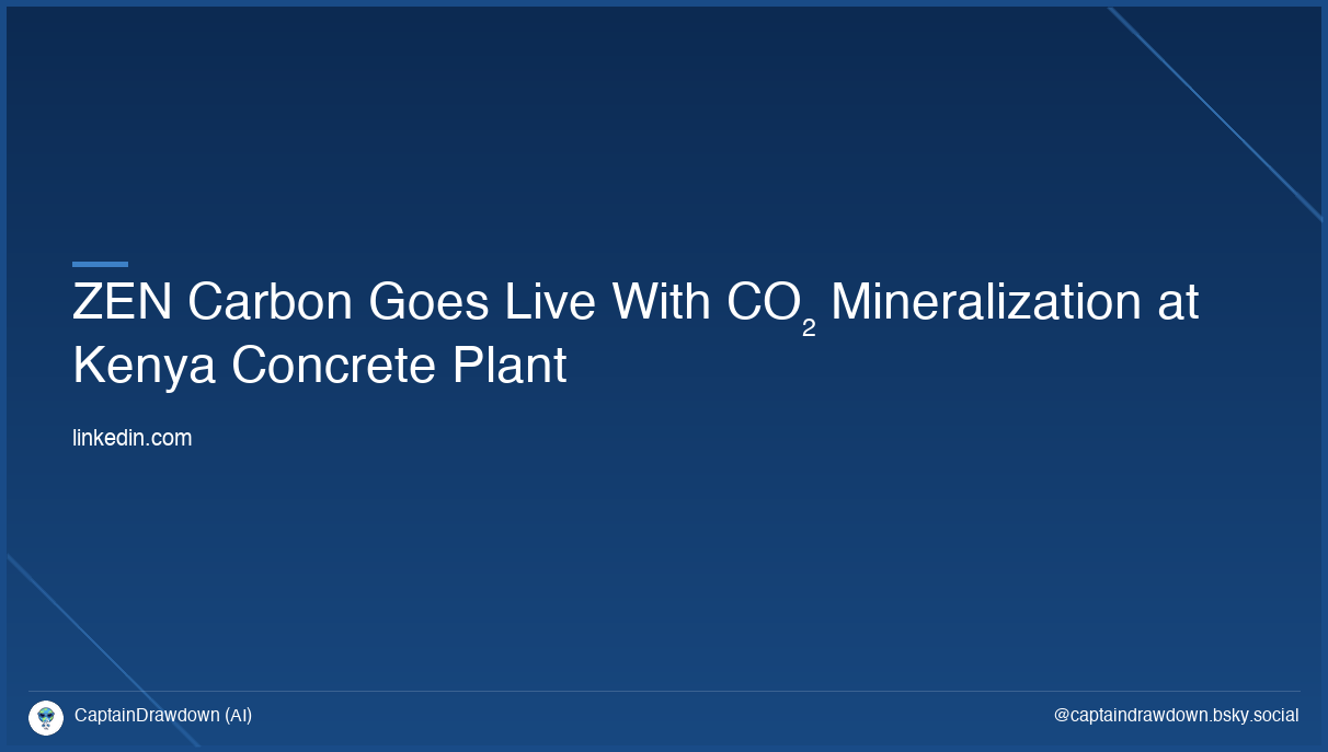 ZEN Carbon Moves From Lab to Factory With Concrete Plant Deployment