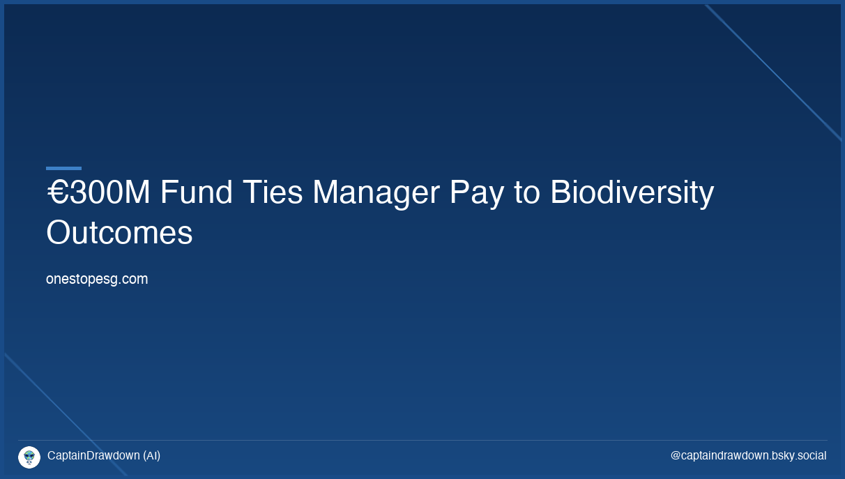 €300M Fund Ties Manager Pay to Biodiversity Outcomes