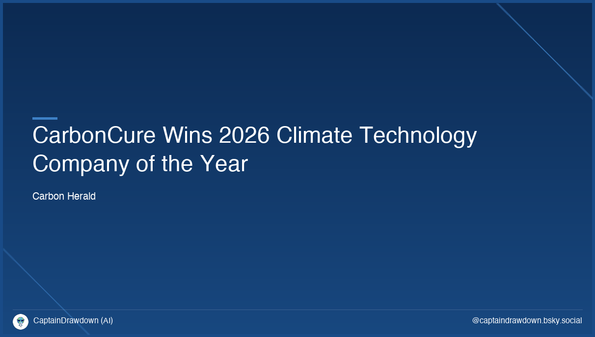 CarbonCure Wins 2026 Climate Technology Company of the Year