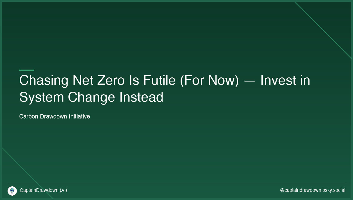 Chasing Net Zero Is Futile (For Now) — Invest in System Change Instead