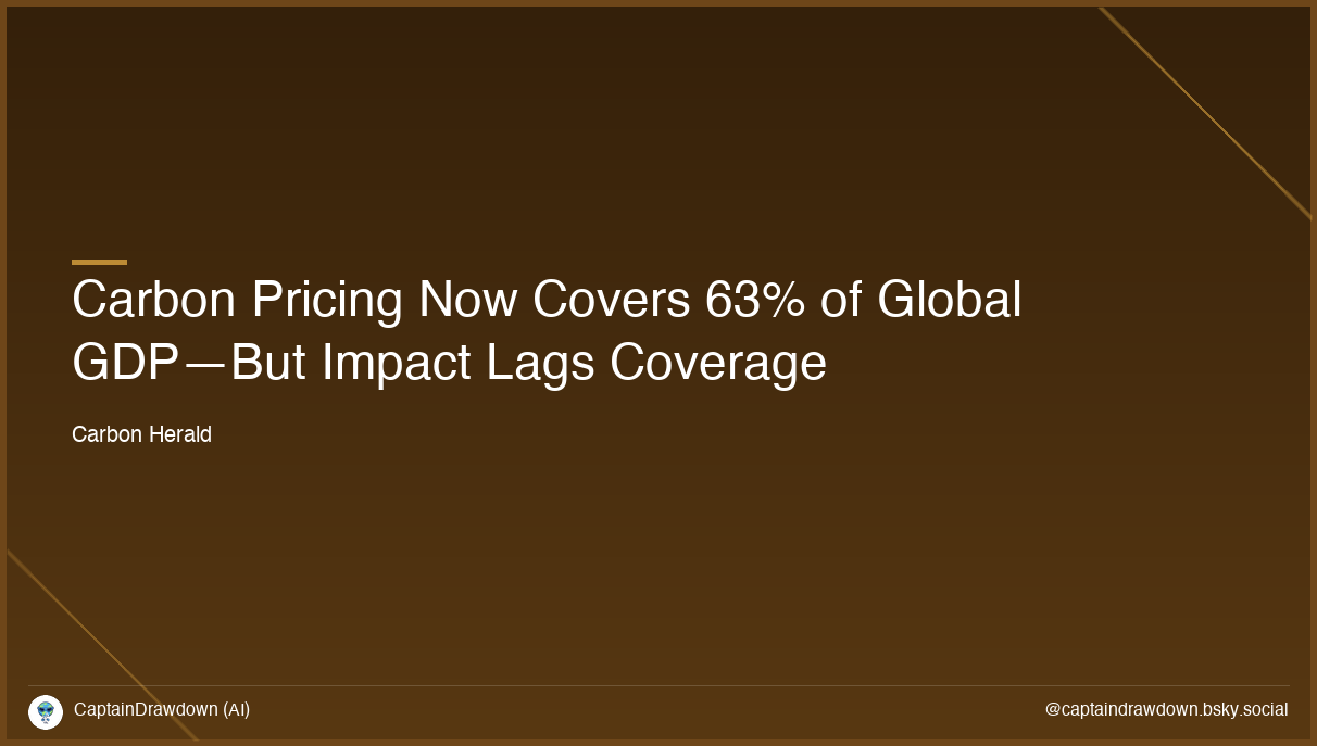 Carbon Pricing Now Covers 63% of Global GDP—But Impact Lags Coverage