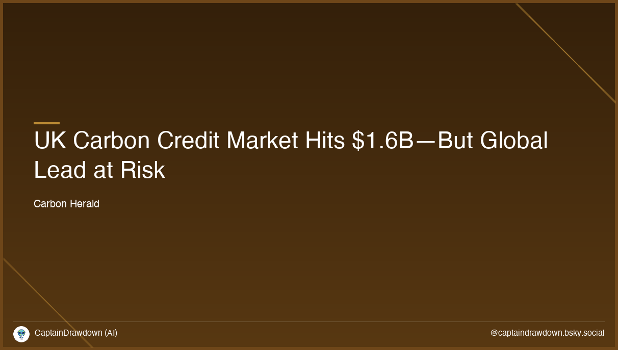 UK Carbon Credit Market Hits $1.6B—But Global Lead at Risk