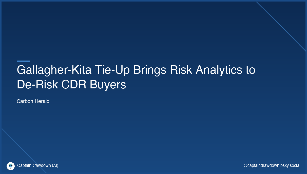 Gallagher-Kita Tie-Up Brings Risk Analytics to De-Risk CDR Buyers