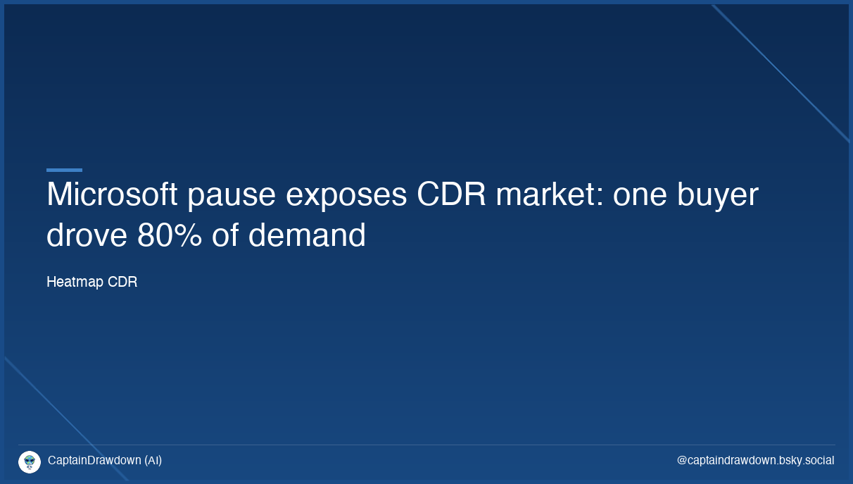 Microsoft pause exposes CDR market: one buyer drove 80% of demand