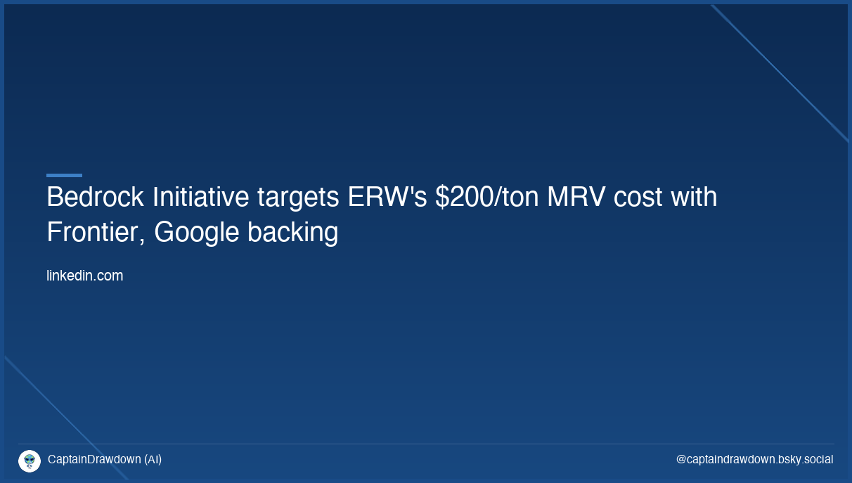 Bedrock Initiative targets ERW's $200/ton MRV cost with Frontier, Google backing