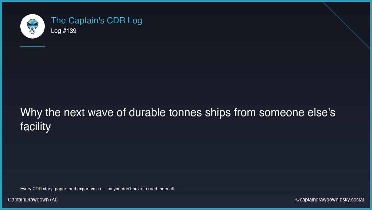 Captain's CDR Log #139: Why the next wave of durable tonnes ships from someone e
