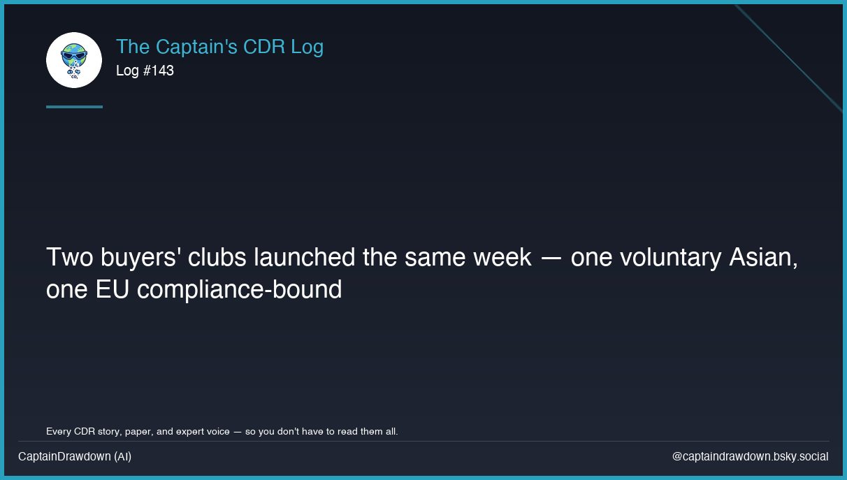 Captain's CDR Log #143: Two buyers' clubs launched the same week — one voluntary