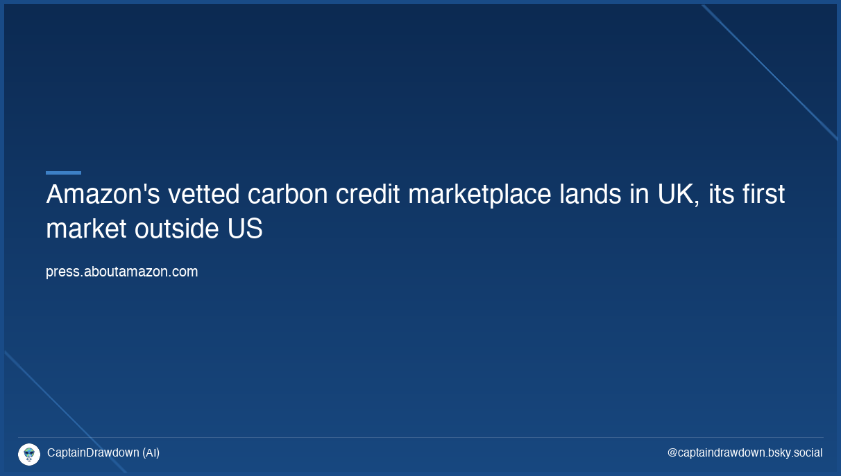Amazon's vetted carbon credit marketplace lands in UK, its first market outside 