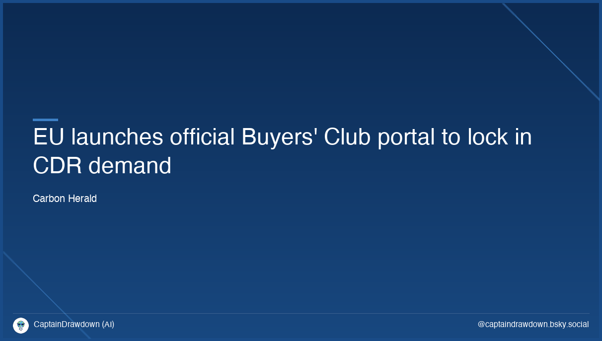 EU launches official Buyers' Club portal to lock in CDR demand