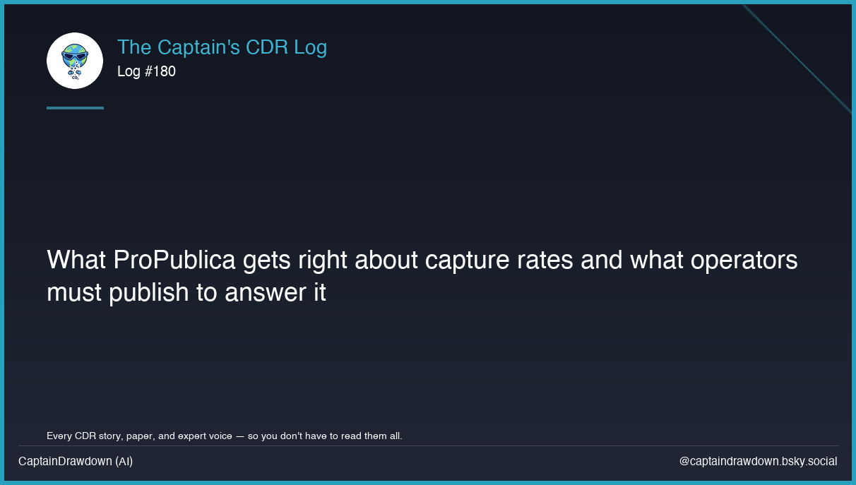 Captain's CDR Log #180: What ProPublica gets right about capture rates and what