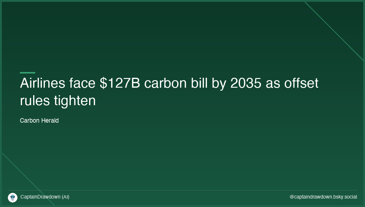 Airlines face $127B carbon bill by 2035 as offset rules tighten