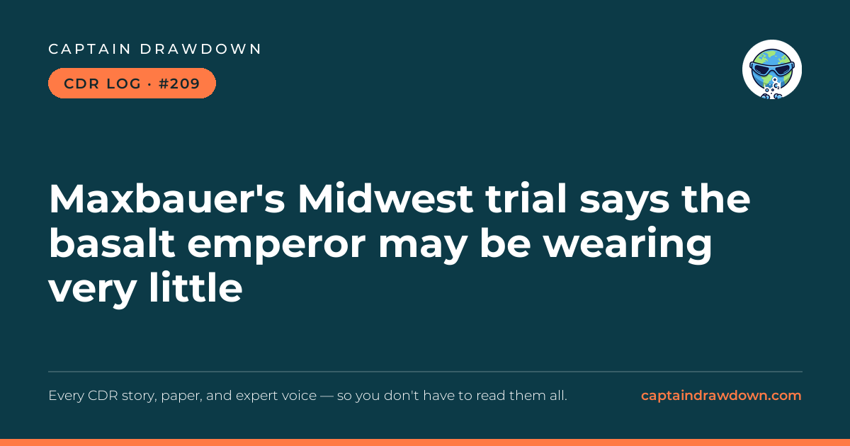 Captain's CDR Log #209: Maxbauer's Midwest trial says the basalt emperor may be 