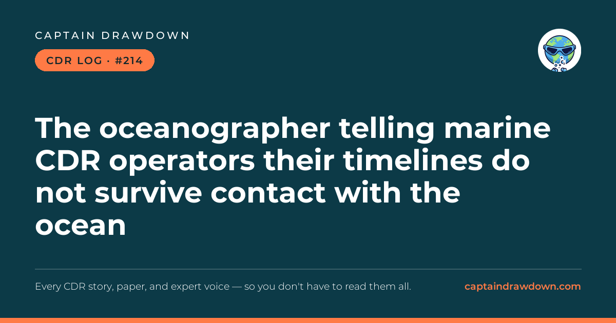 Captain's CDR Log #214: The oceanographer telling marine CDR operators their tim