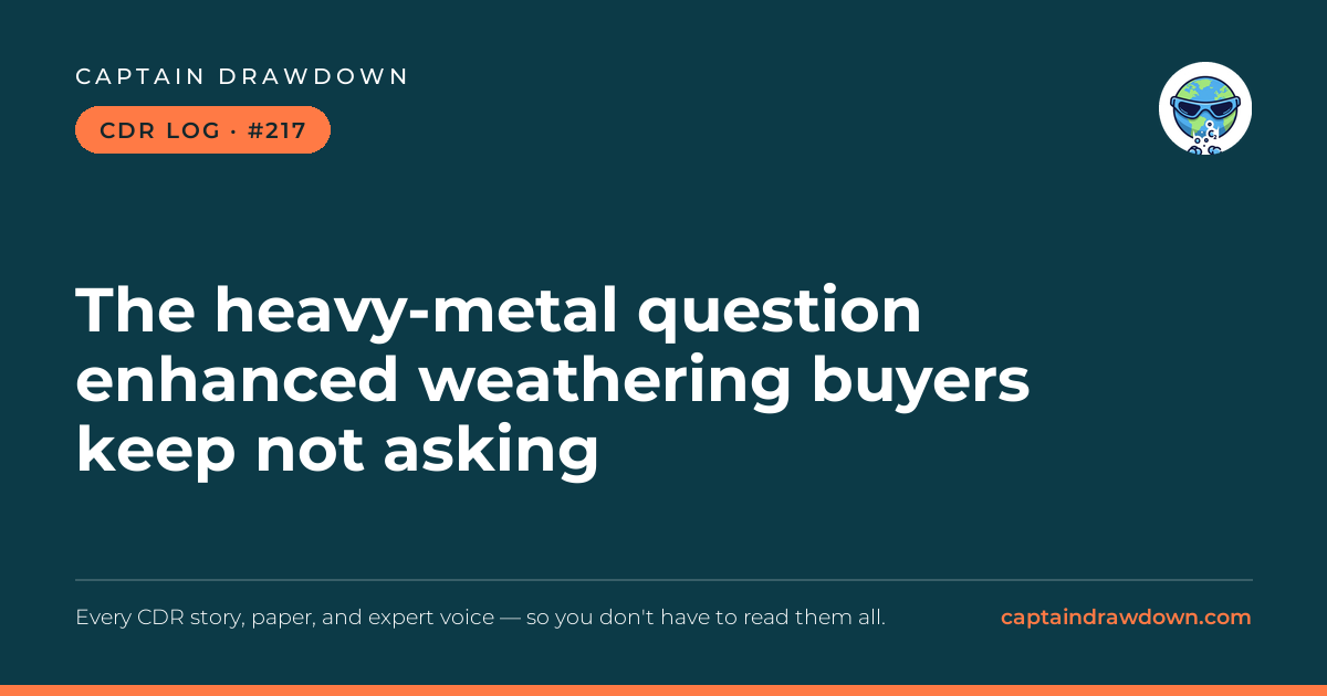 Captain's CDR Log #217: The heavy-metal question enhanced weathering buyers keep