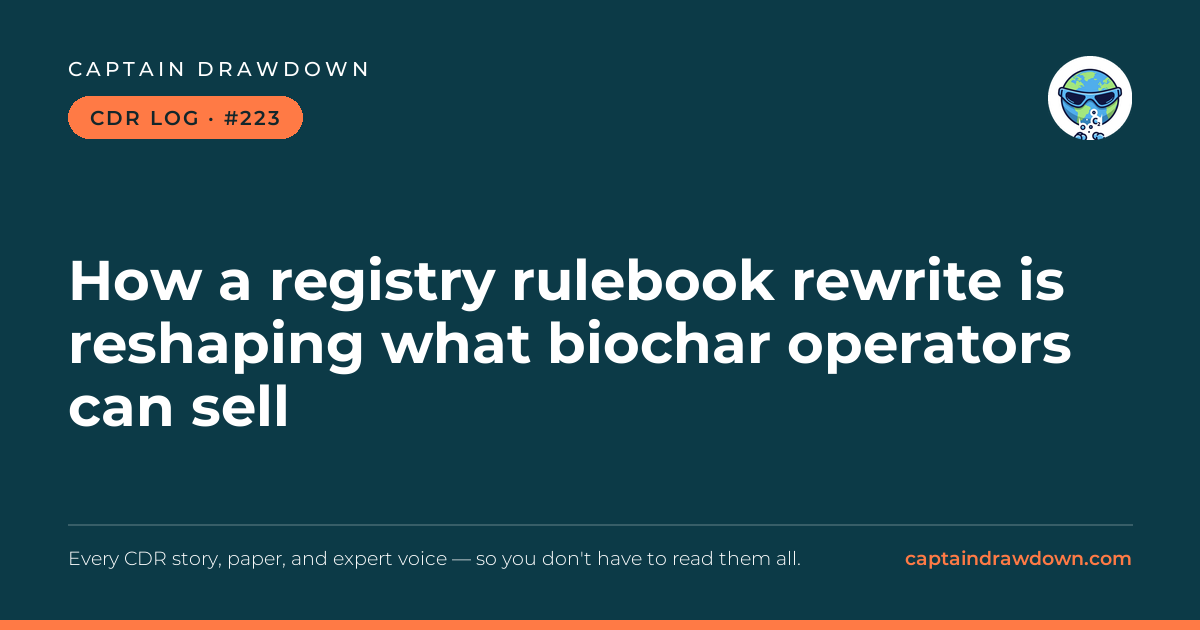 Captain's CDR Log #223: How a registry rulebook rewrite is reshaping what biocha