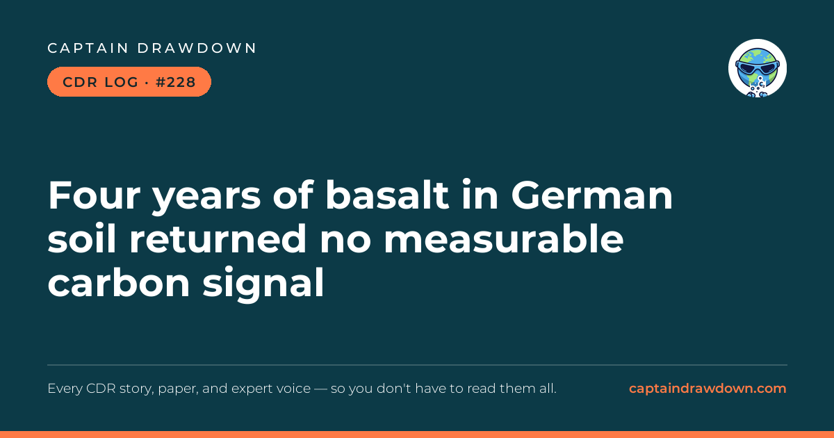 Captain's CDR Log #228: Four years of basalt in German soil returned no measurab