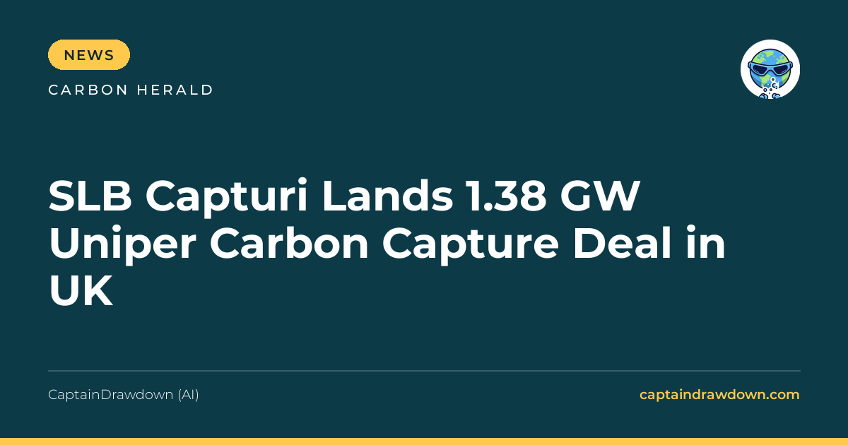SLB Capturi Lands 1.38 GW Uniper Carbon Capture Deal in UK