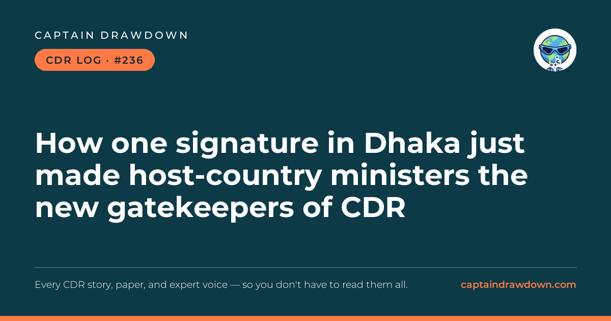 Captain's CDR Log #236: How one signature in Dhaka just made host-country minist
