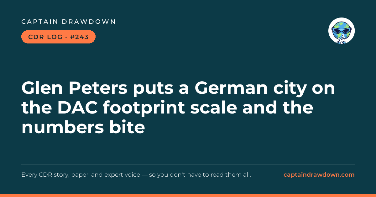 Captain's CDR Log #243: Glen Peters puts a German city on the DAC footprint scal