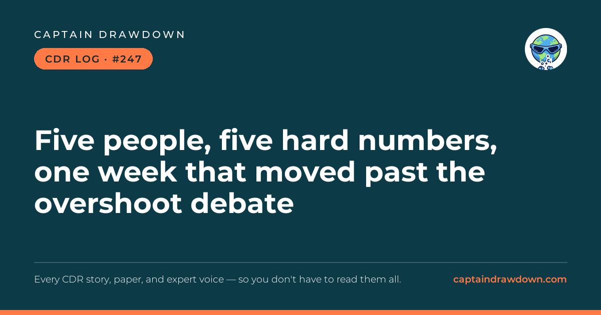 Captain's CDR Log #247: Five people, five hard numbers, one week that moved past