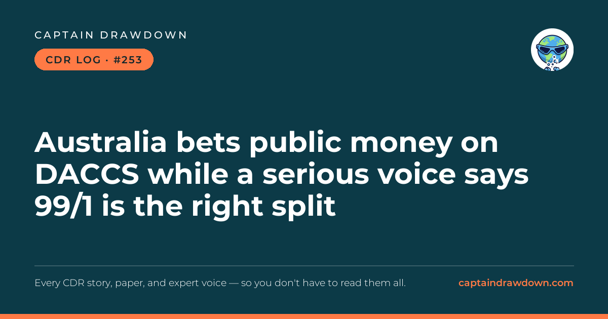 Captain's CDR Log #253: Australia bets public money on DACCS while a serious voi