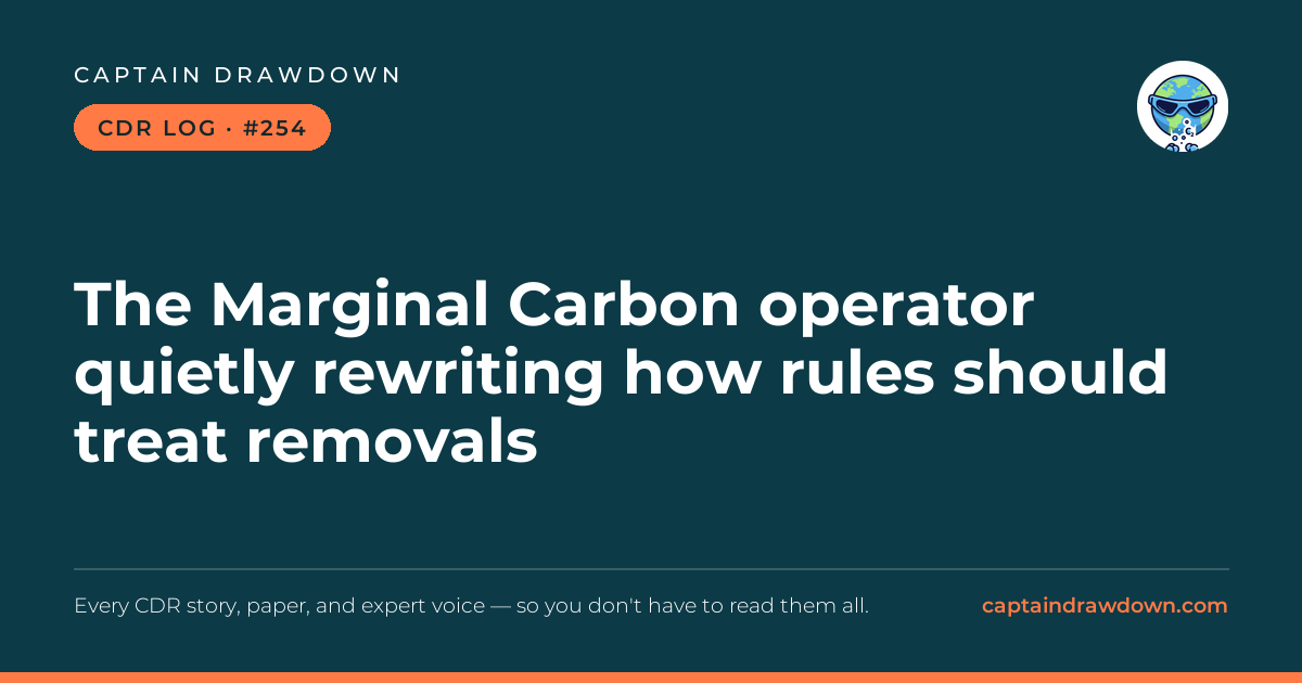 Captain's CDR Log #254: The Marginal Carbon operator quietly rewriting how rules