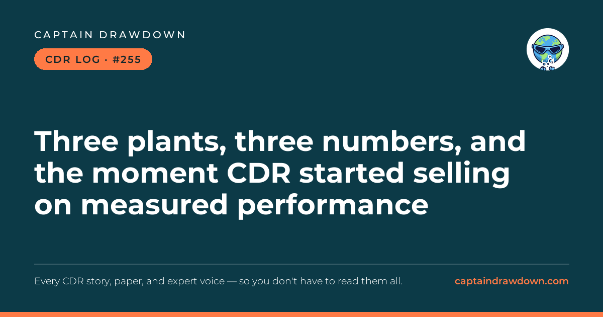 Captain's CDR Log #255: Three plants, three numbers, and the moment CDR started 