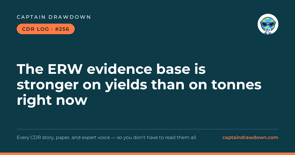 Captain's CDR Log #256: The ERW evidence base is stronger on yields than on tonn